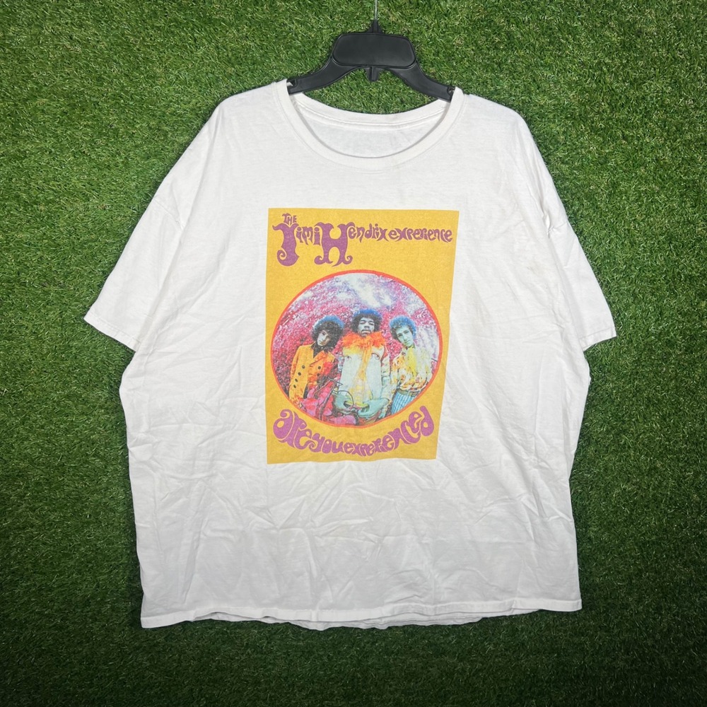 Jimi Hendrix Experience Are You Experienced White Graphic Band T-Shirt 2XL 4495